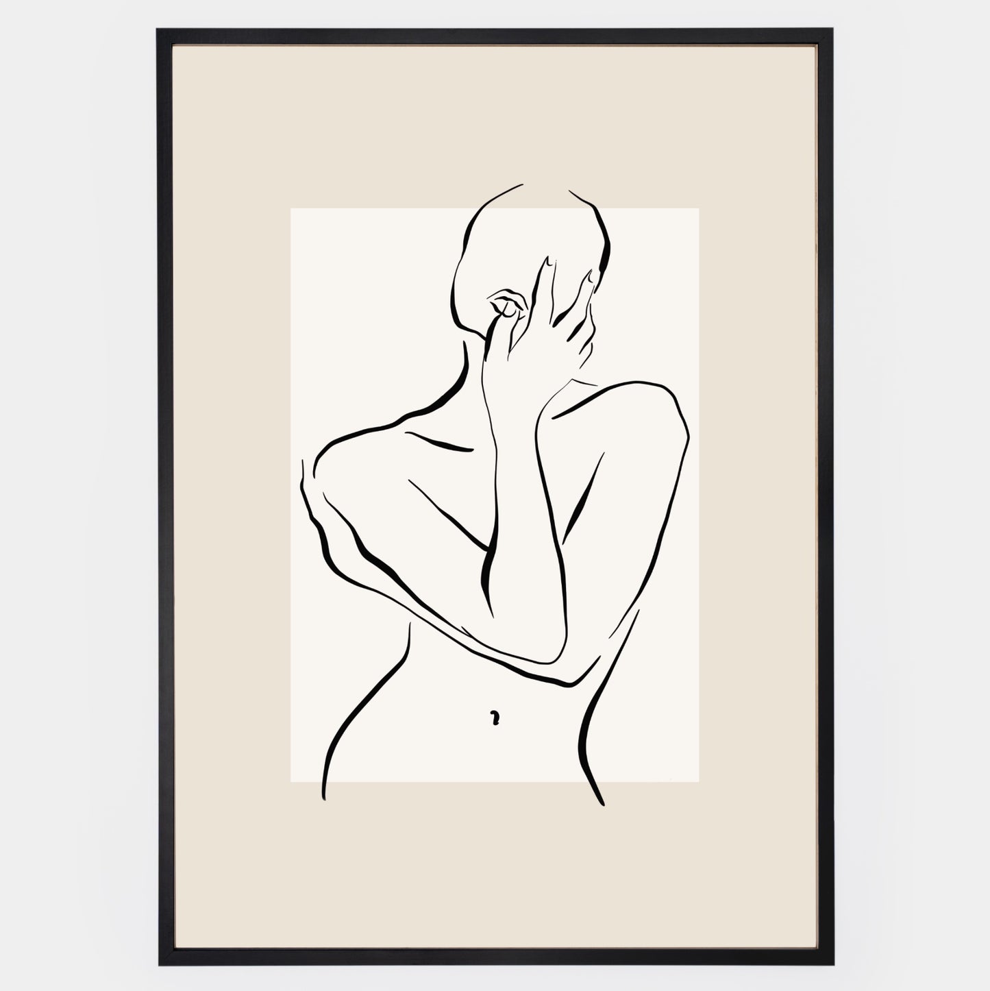 Boho plakát s grafikou siluety nahé ženy