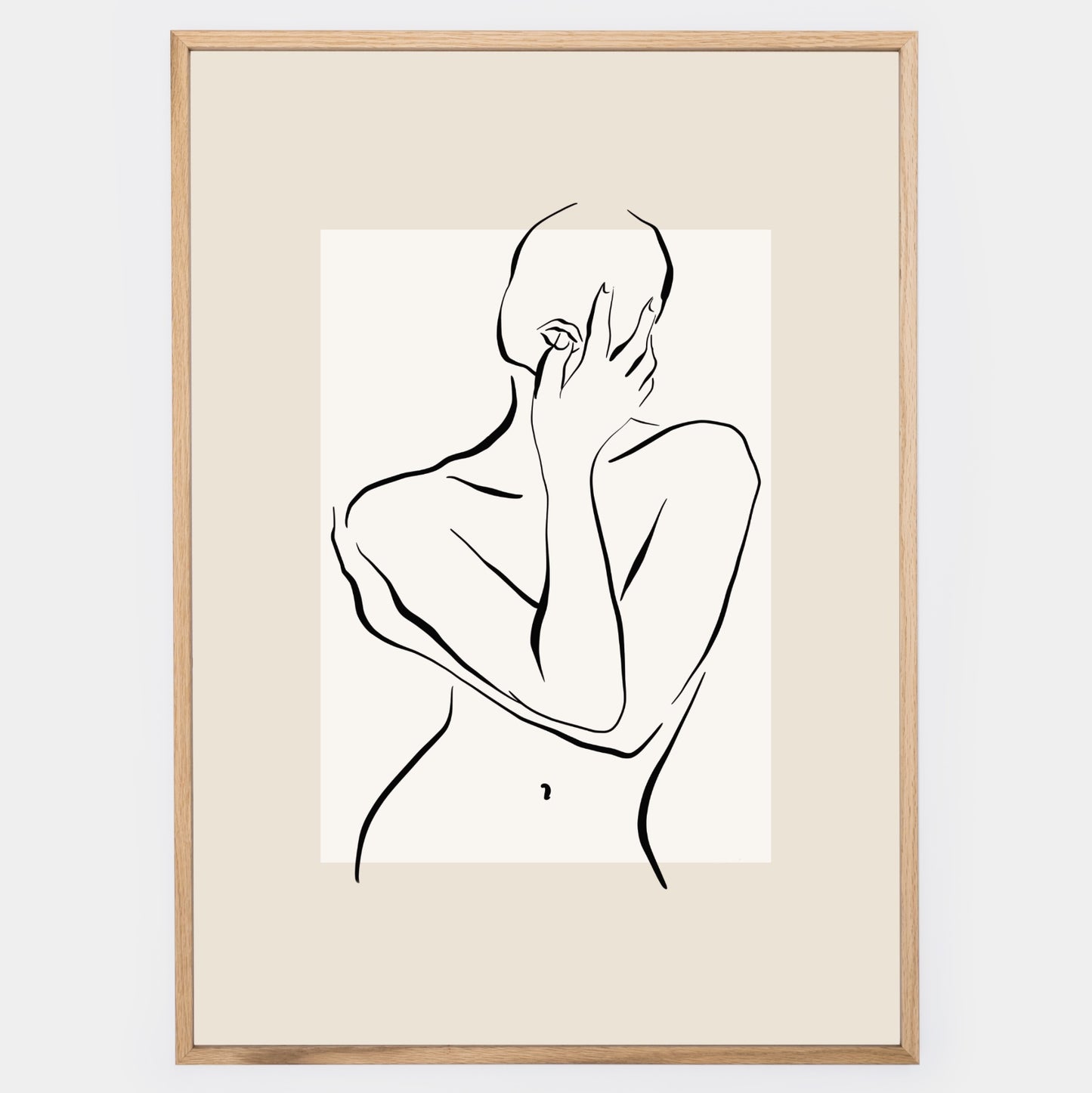 Boho plakát s grafikou siluety nahé ženy