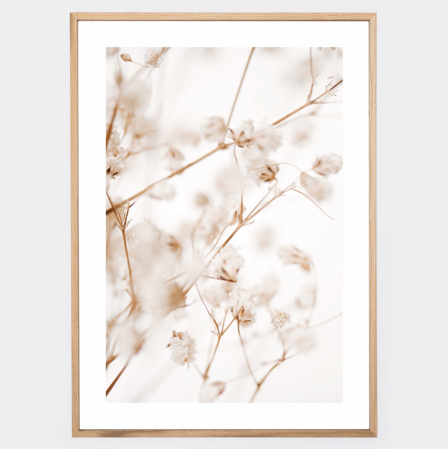 Boho poster with a photo of a delicate gypsophila