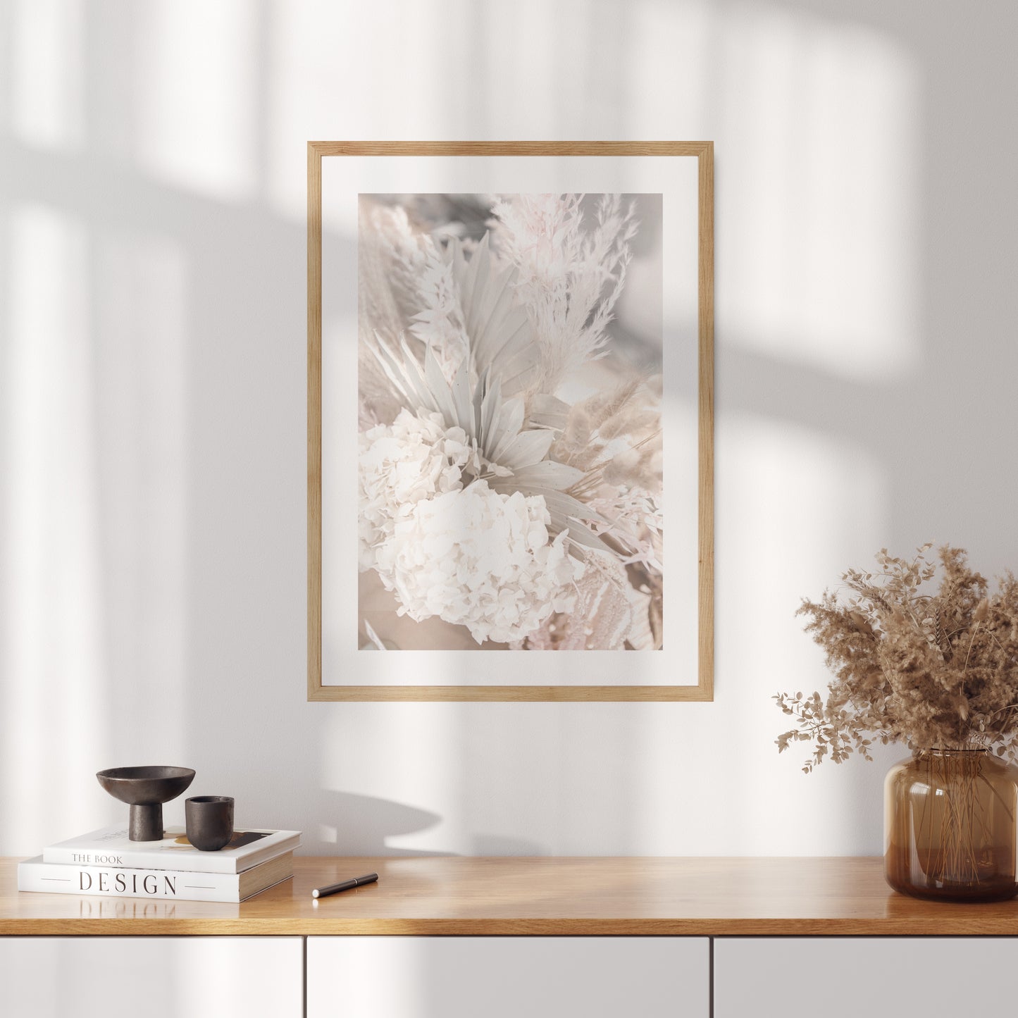 Boho poster with a photo of a bouquet
