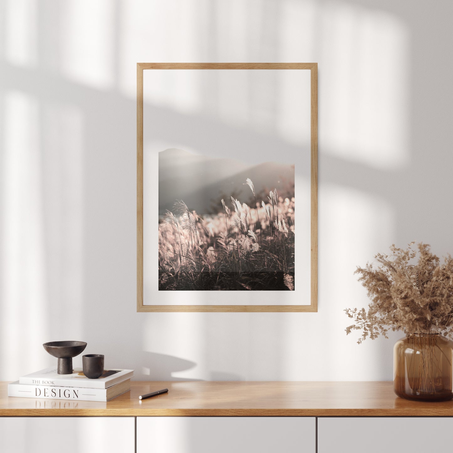 Boho poster with a photo of a sunset in nature