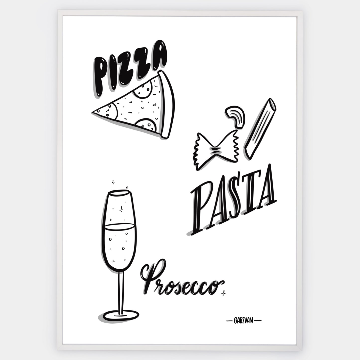 Plakát Pizza Pasta Prosecco