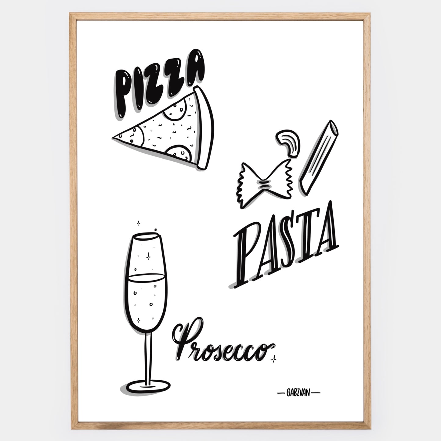 Plakát Pizza Pasta Prosecco