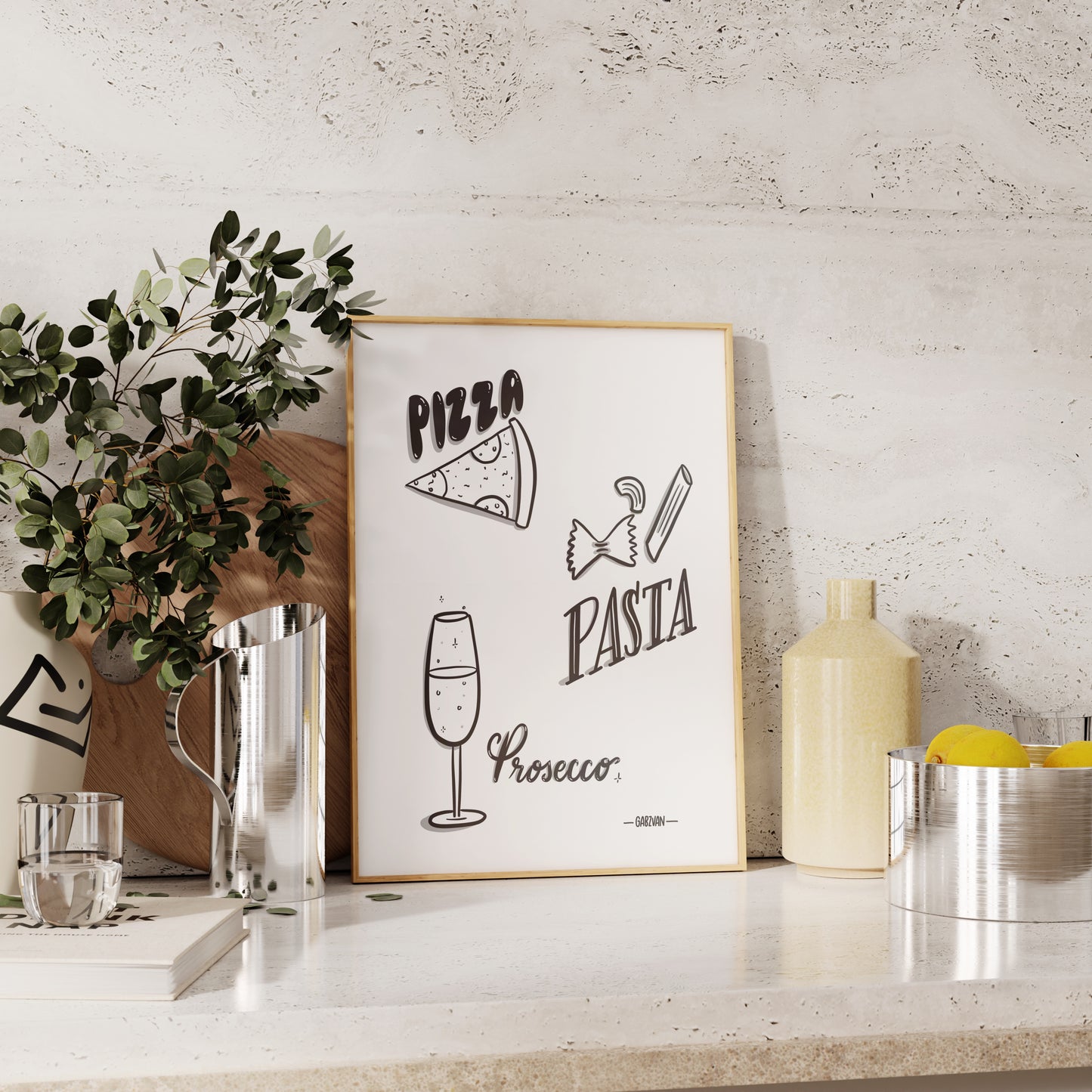 Plakát Pizza Pasta Prosecco