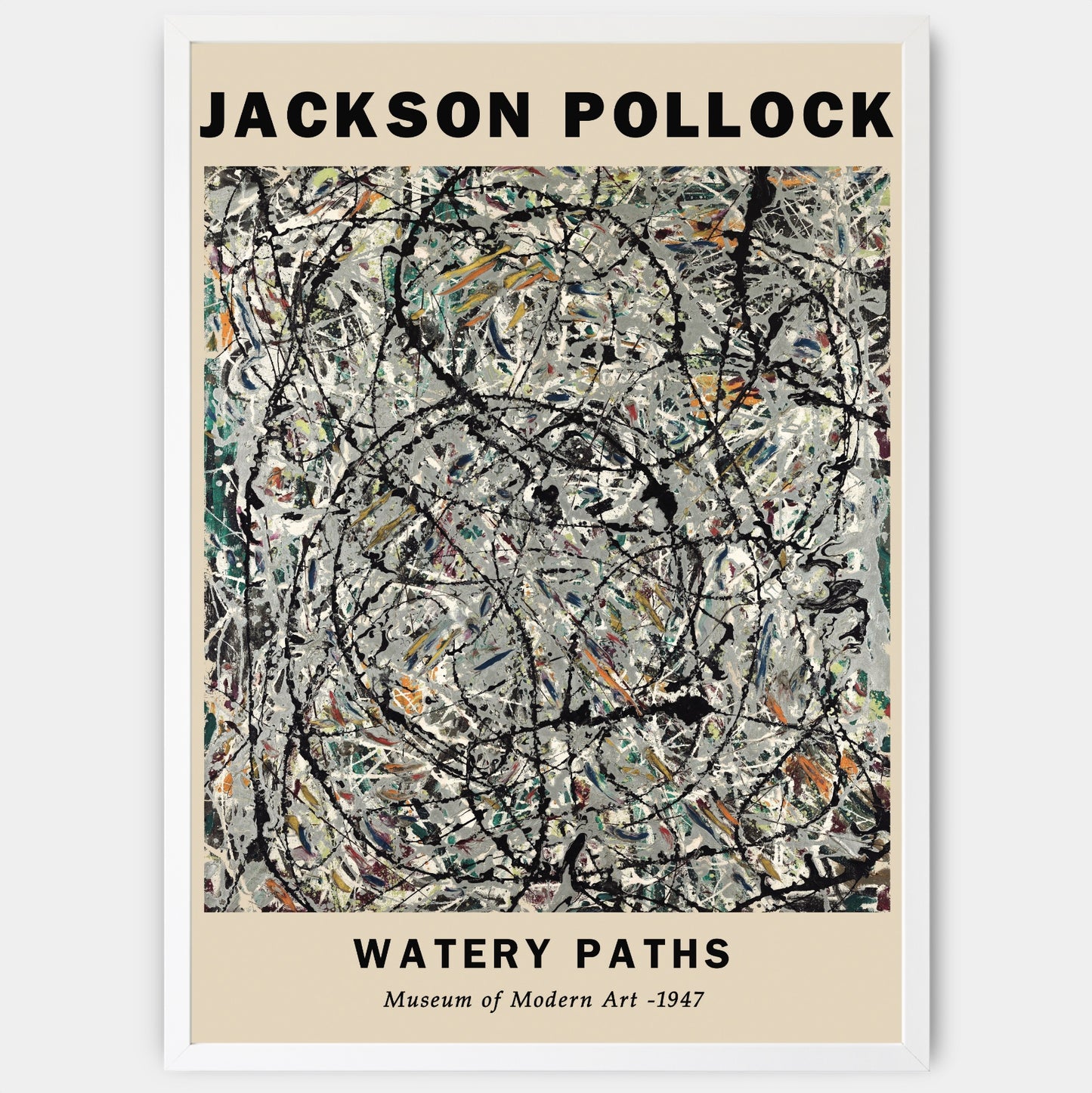 Plakát Watery Paths | Jackson Pollock