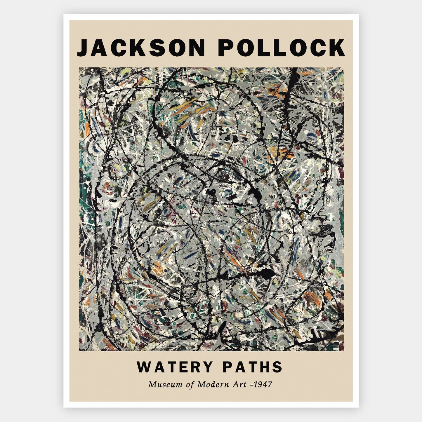Plakát Watery Paths | Jackson Pollock