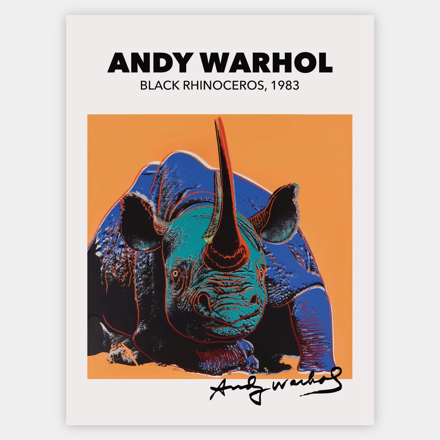 Plakát Black Rhinoceros | Andy Warhol