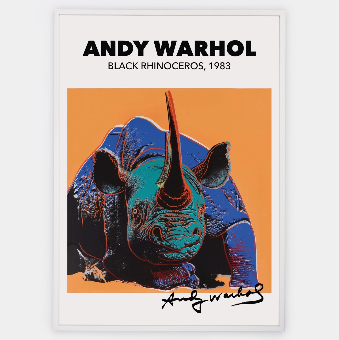 Plakát Black Rhinoceros | Andy Warhol