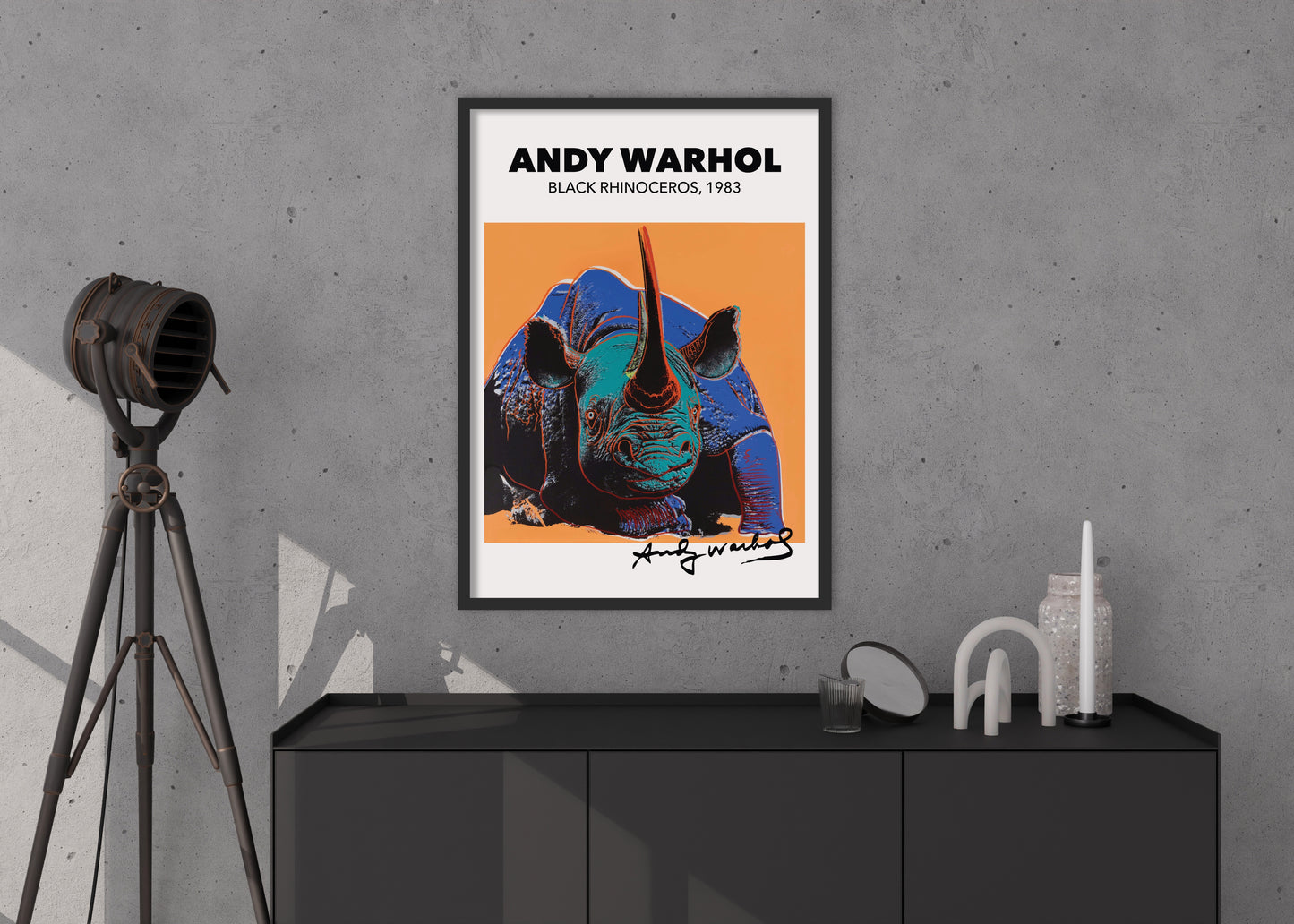 Plakát Black Rhinoceros | Andy Warhol