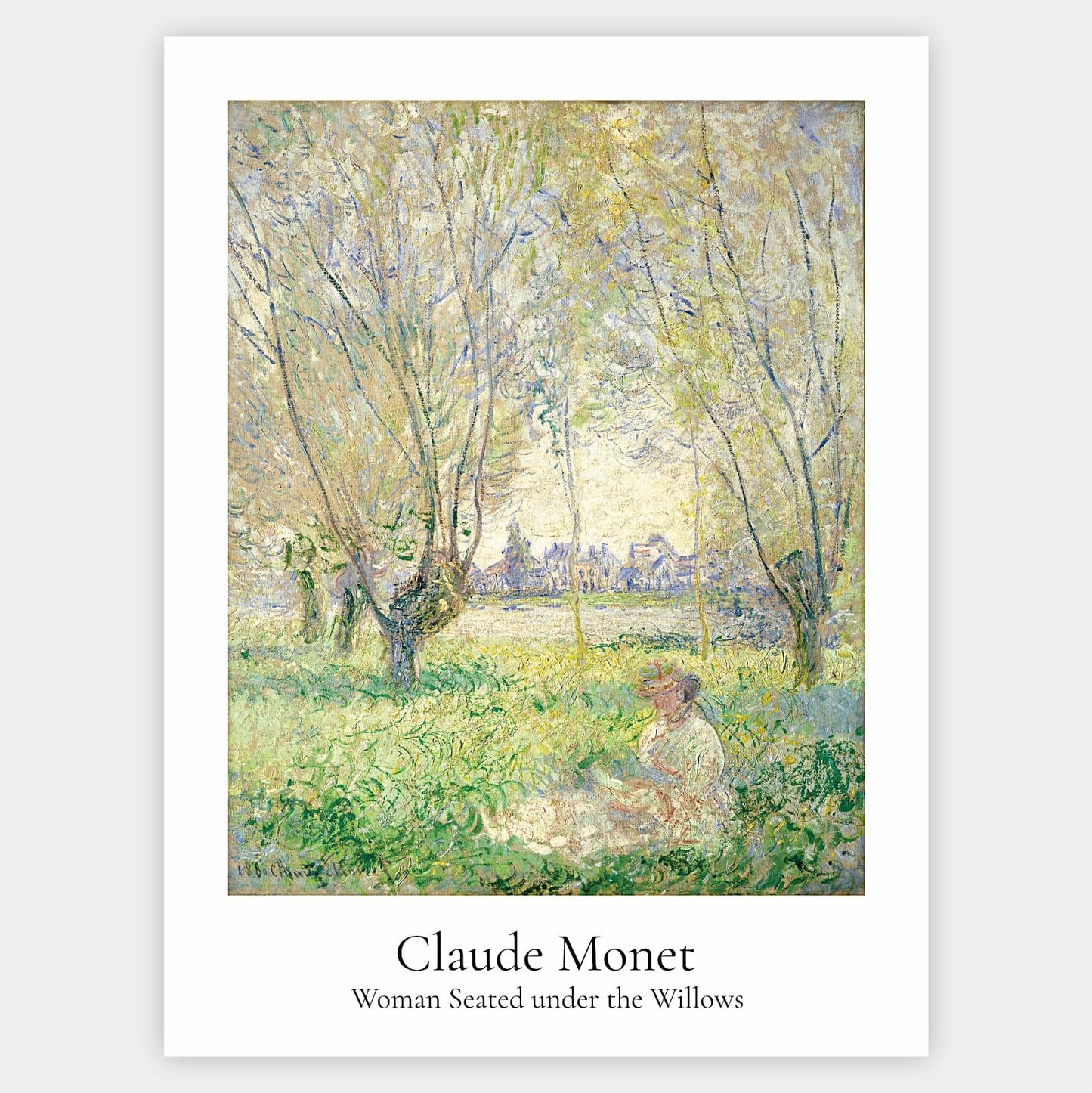 Plakát Žena sedící pod vrbou | Claude Monet