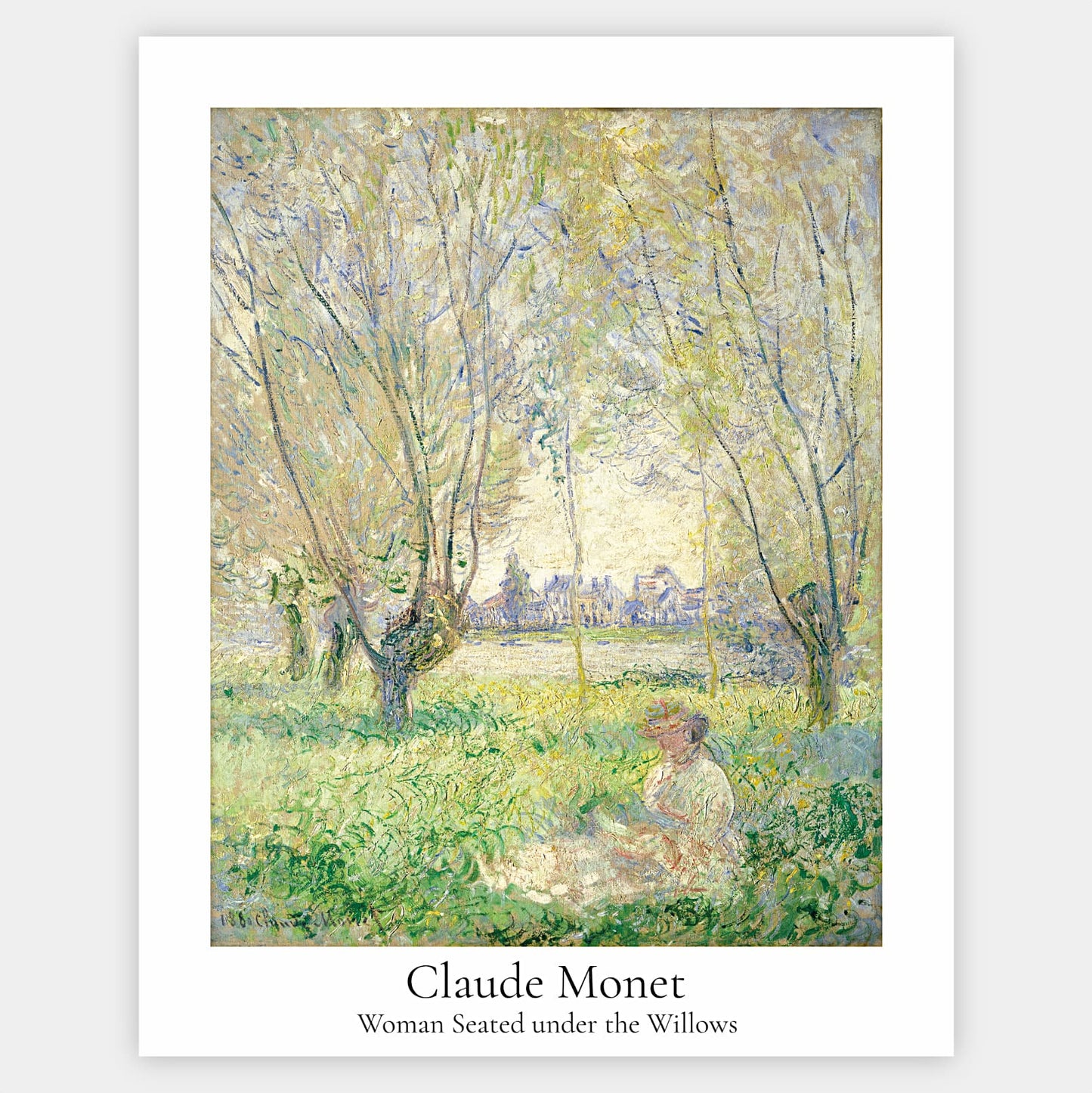 Plakát Žena sedící pod vrbou | Claude Monet