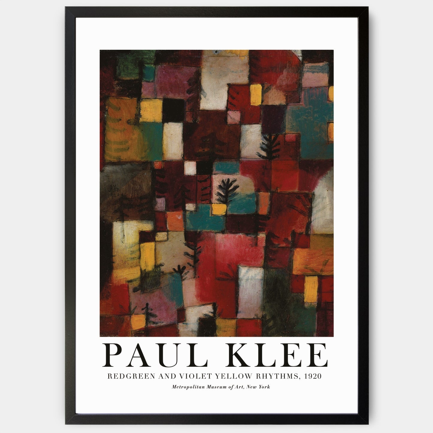 Plakát Redgreen and Violet Yellow Rythms | Paul Klee