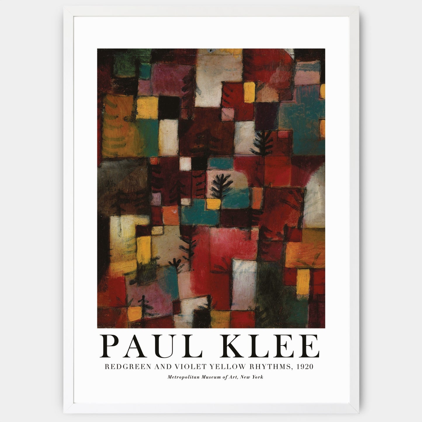Plakát Redgreen and Violet Yellow Rythms | Paul Klee