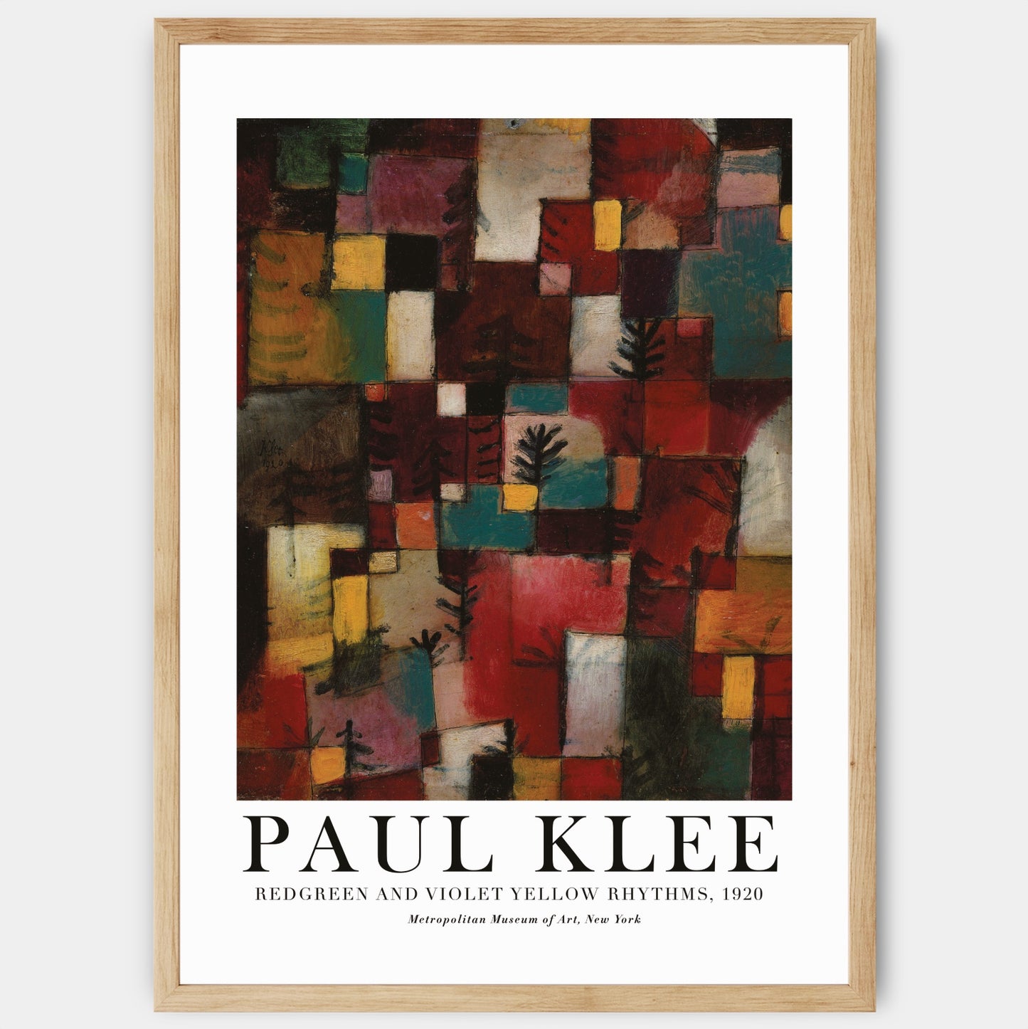 Plakát Redgreen and Violet Yellow Rythms | Paul Klee