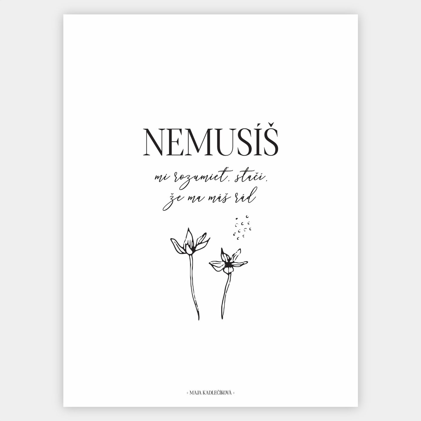 Plakát "Nemusíš mi rozumět" | Maja Kadlečíková