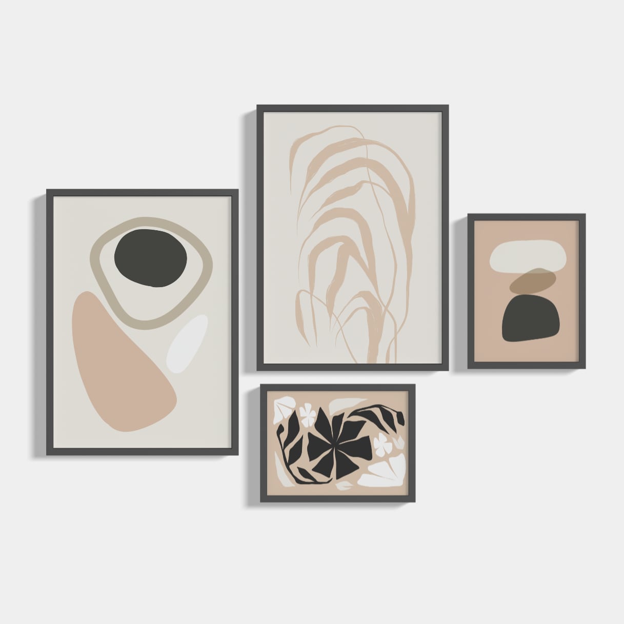 Sestava 4 plakátů Black&Beige