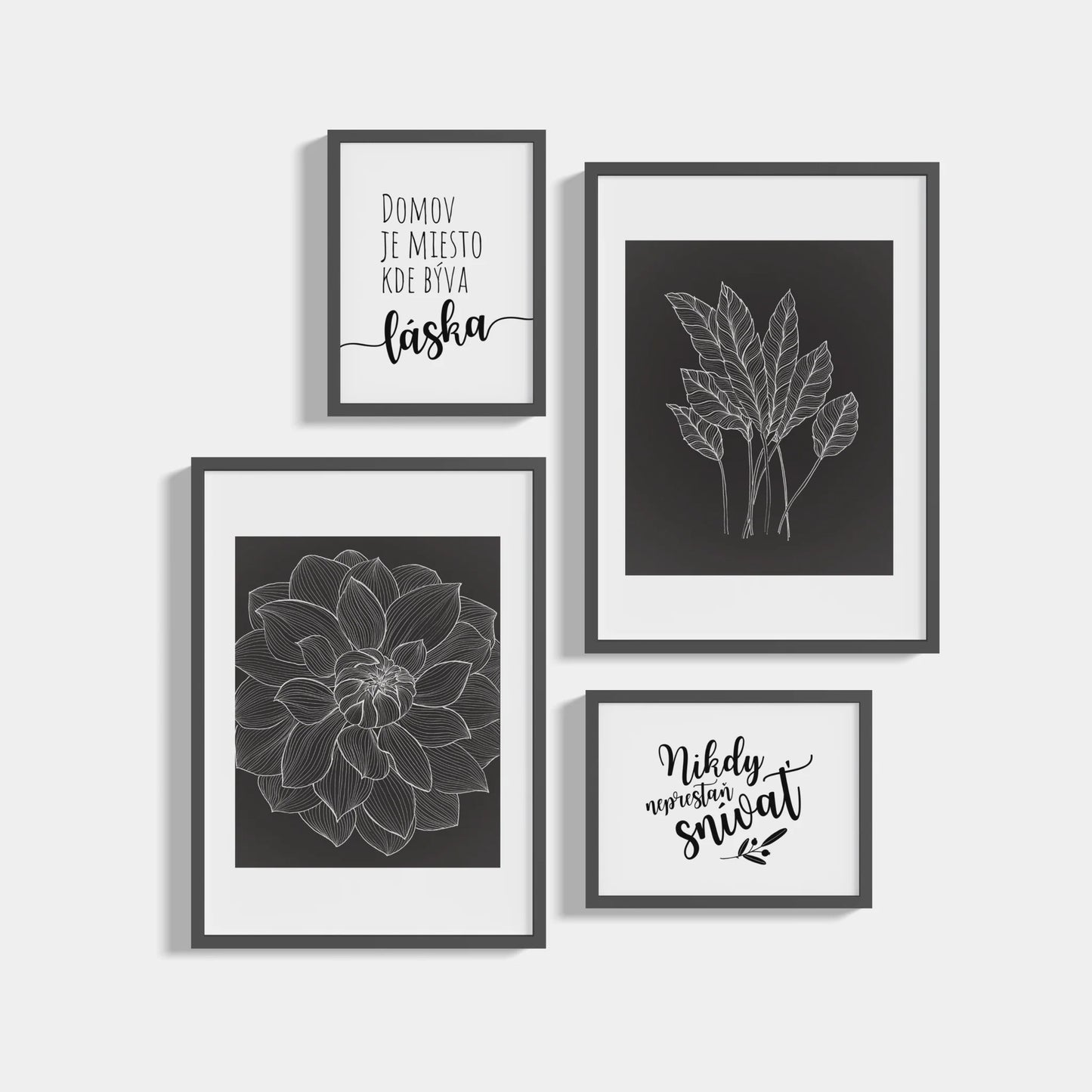 Sestava 4 plakátů Black & White