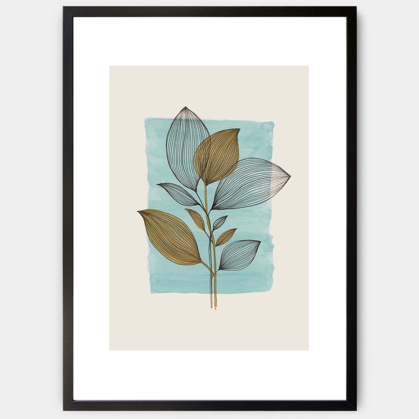 Poster Leaves in Blue