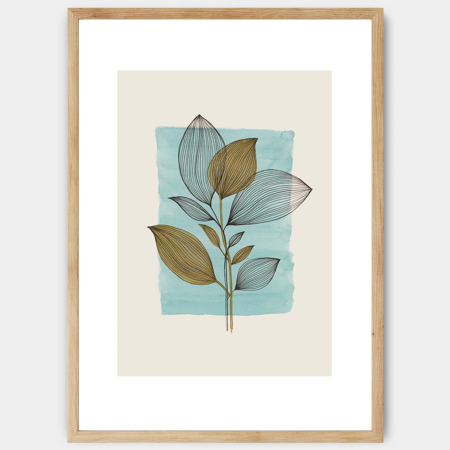 Poster Leaves in Blue