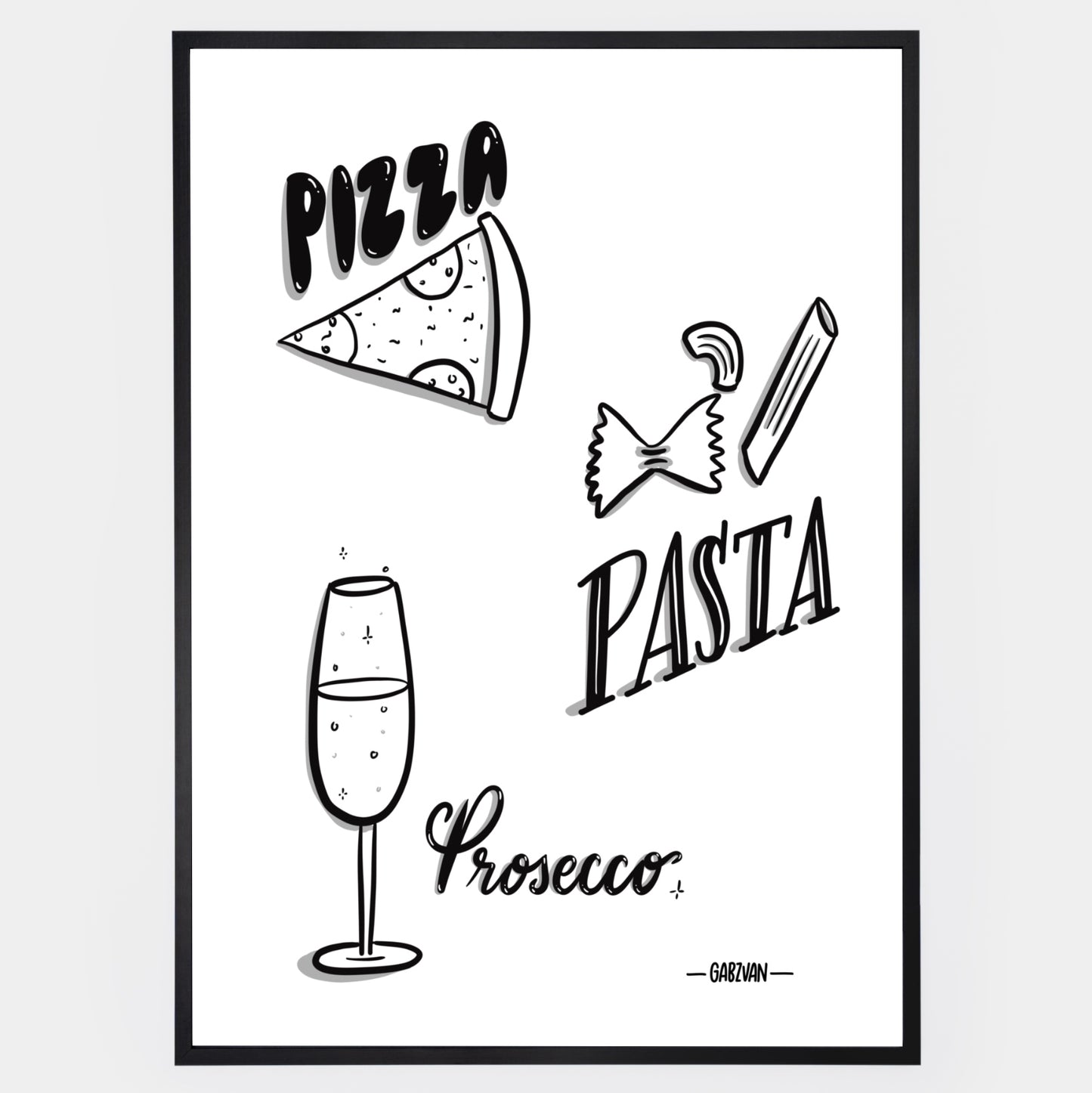 Plagát Pizza Pasta Prosecco