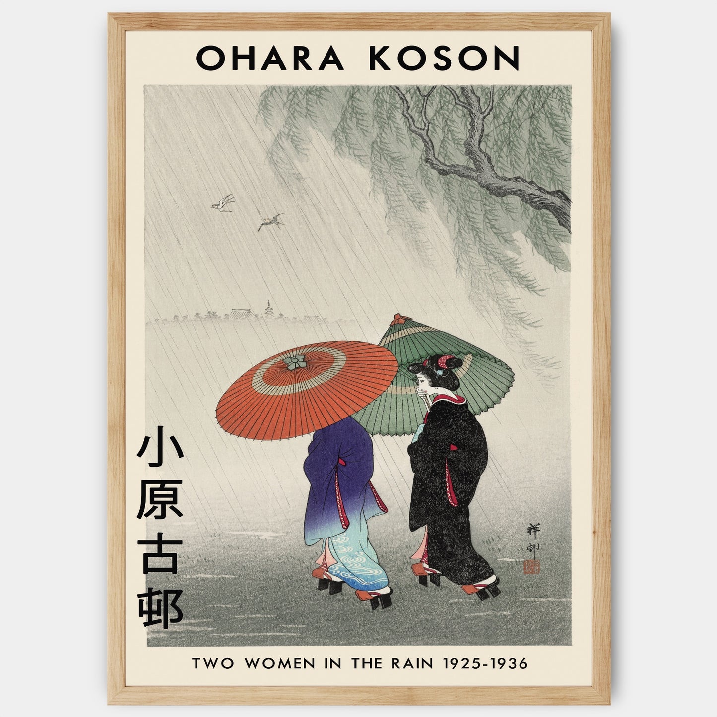 Plagát Two Women In The Rain | Ohara Koson