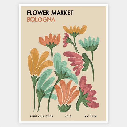 Plakát Flower Market Bologna