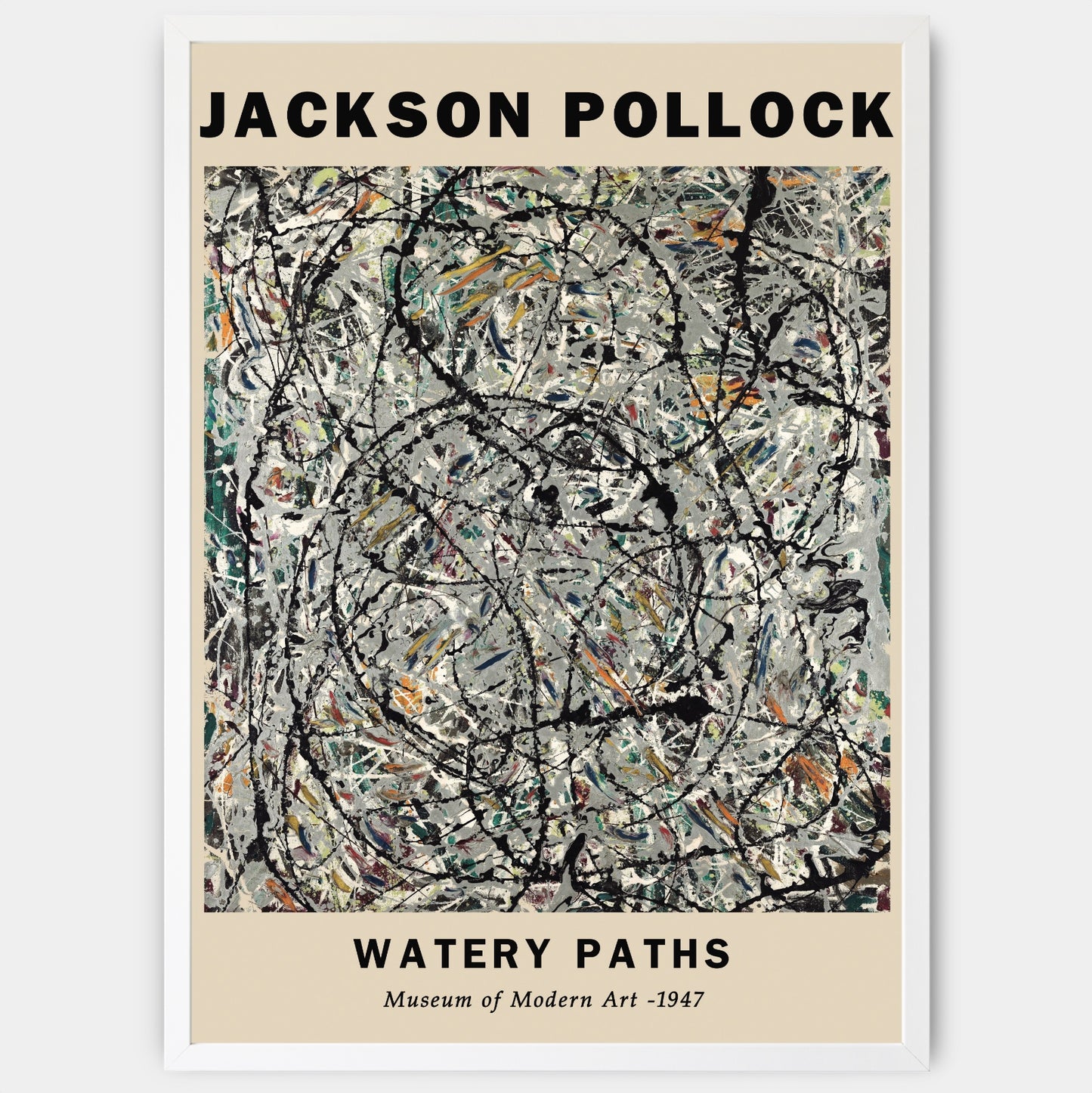 Plagát Watery Paths | Jackson Pollock