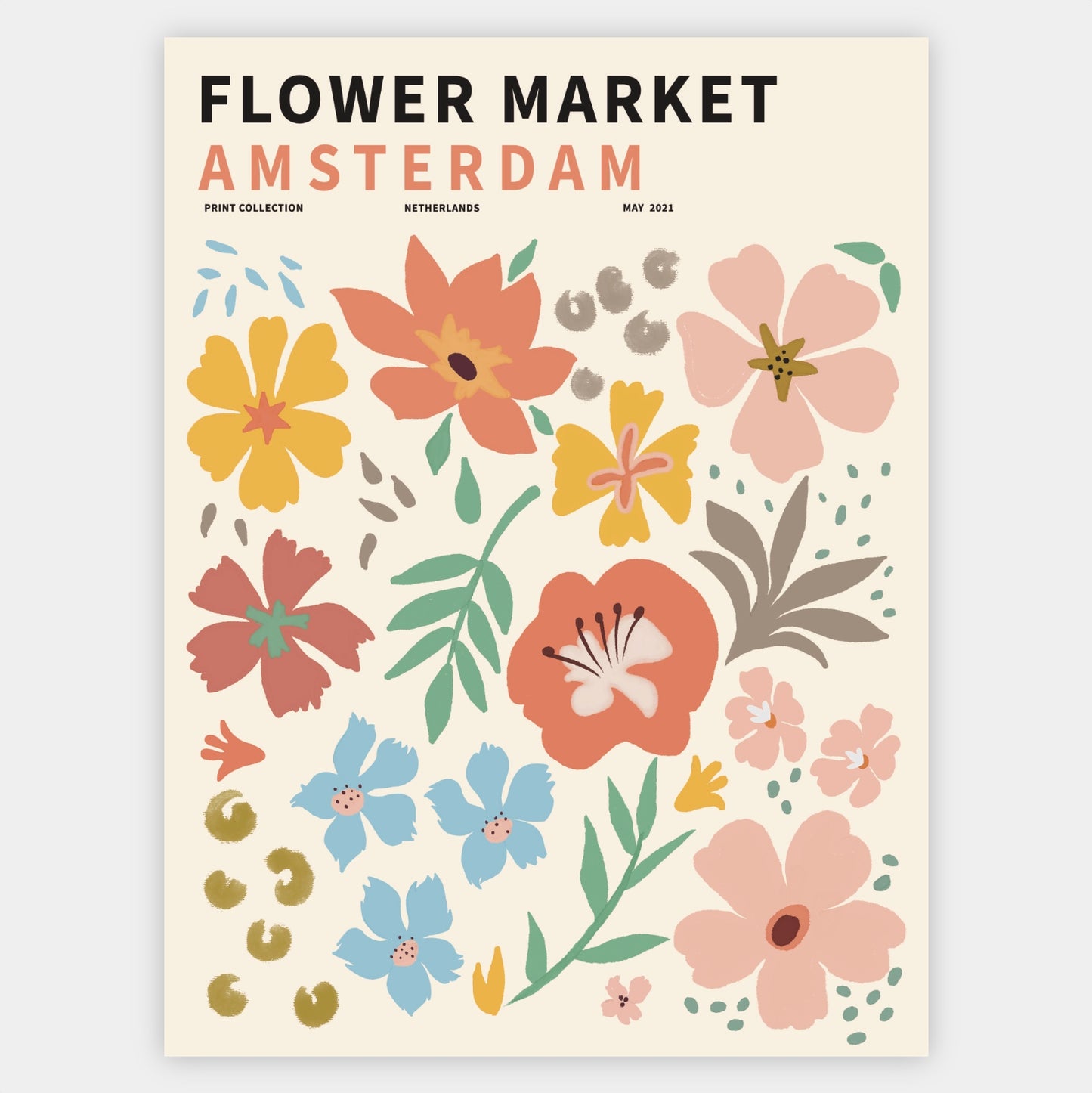 Plagát Flower Market Amsterdam