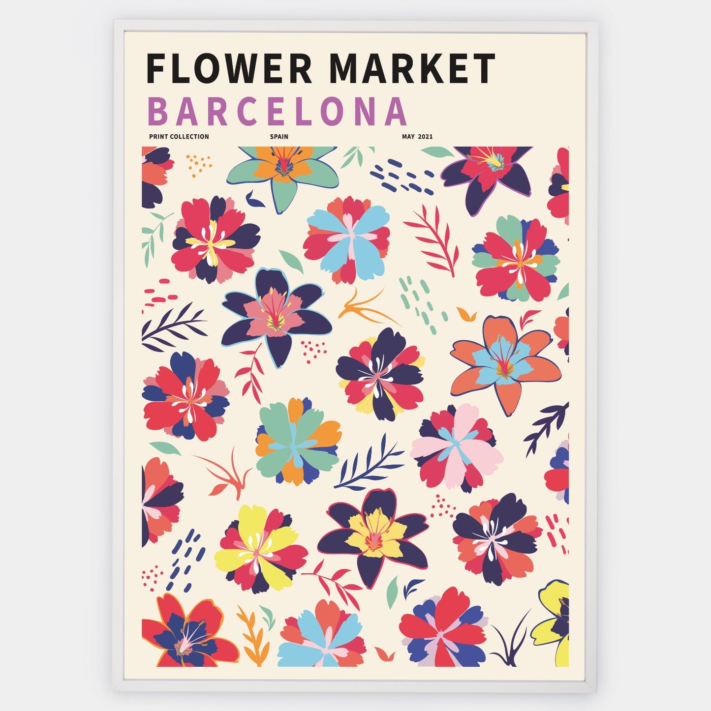 Plagát Flower Market Barcelona