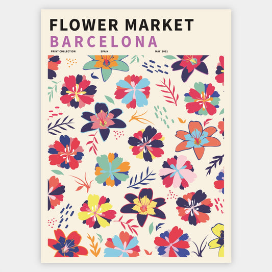 Plakát Flower Market Barcelona