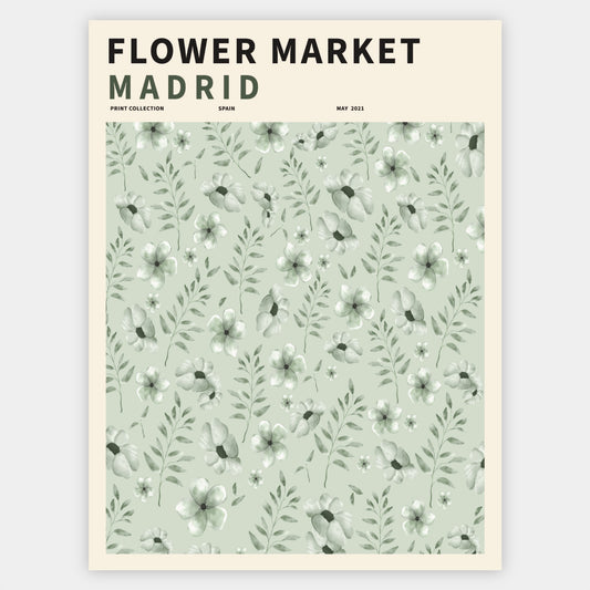 Plakát Flower Market Madrid