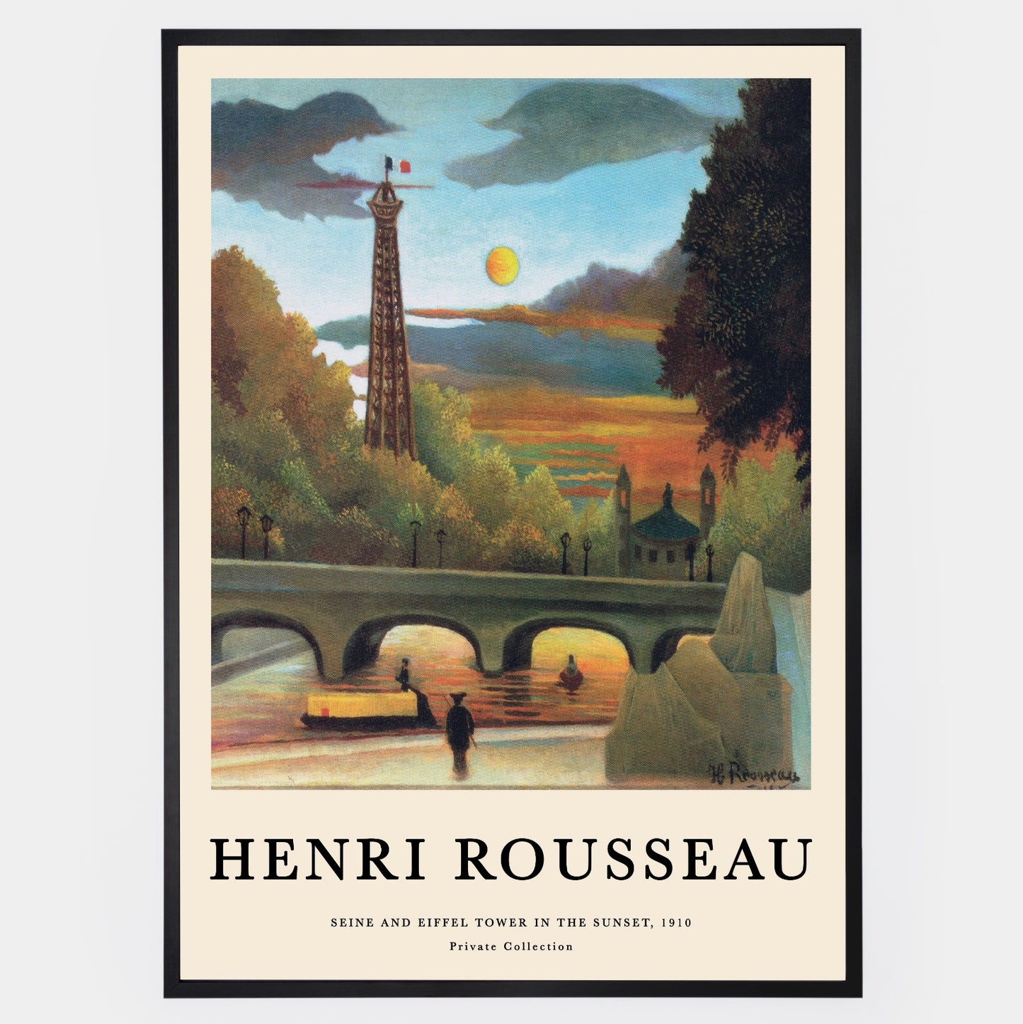 Plagát Seine and Eiffel Tower in the Sunset | Henri Rousseau