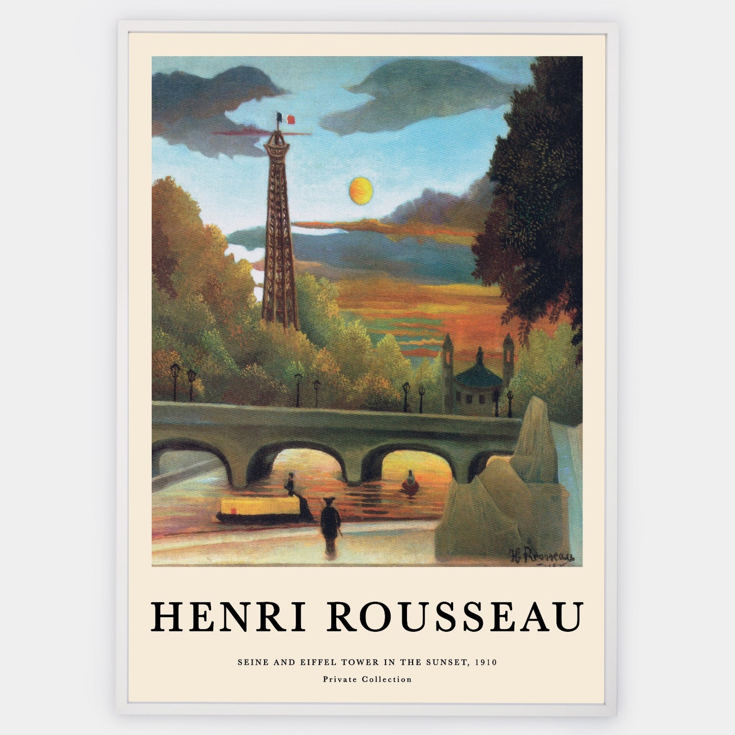 Plagát Seine and Eiffel Tower in the Sunset | Henri Rousseau