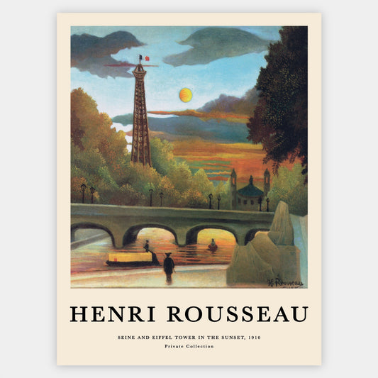 Plagát Seine and Eiffel Tower in the Sunset | Henri Rousseau