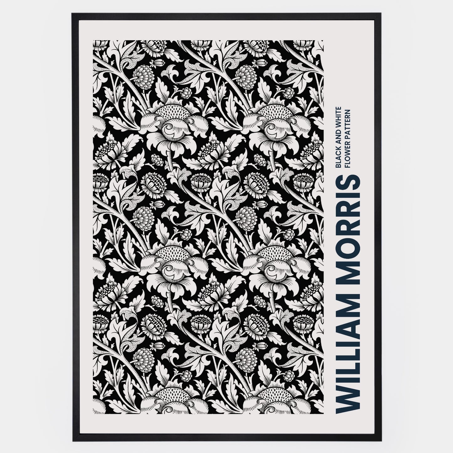 Plagát Black and White Flower Pattern | William Morris