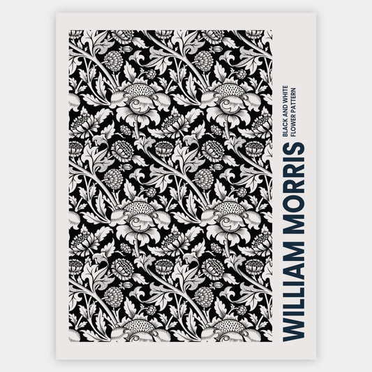 Plakát Black and White Flower Pattern | William Morris