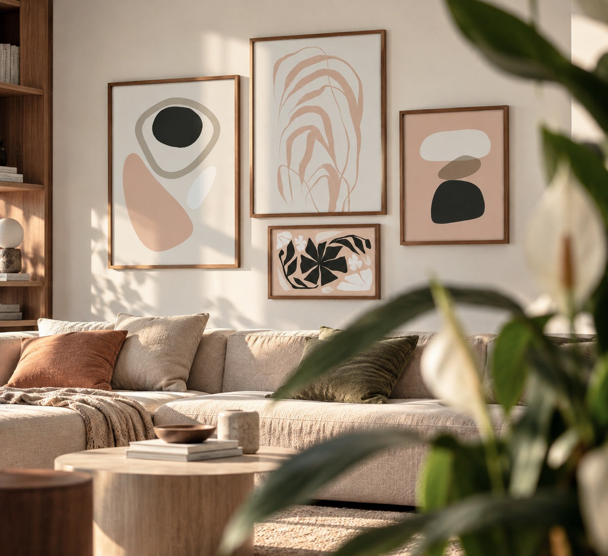 Sestava 4 plakátů Black&amp;Beige