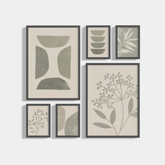 Set of 6 posters Green